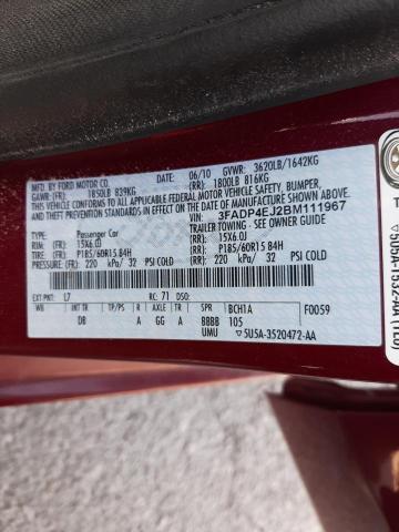 Photo 10 from auction – 2011 FORD FIESTA SE with VIN 3FADP4EJ2BM111967