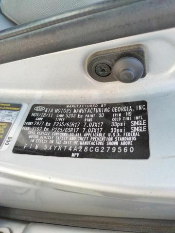 Photo 10 from auction – 2012 KIA SORENTO BA with VIN 5XYKT4A28CG279560