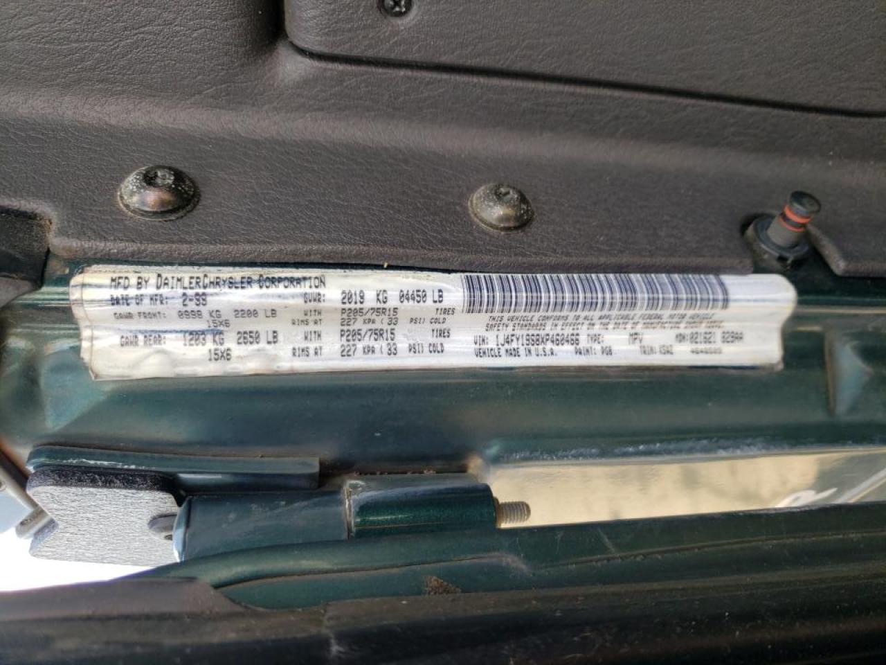Photo 10 from auction – 1999 JEEP WRANGLER / with VIN 1J4FY19S8XP460466
