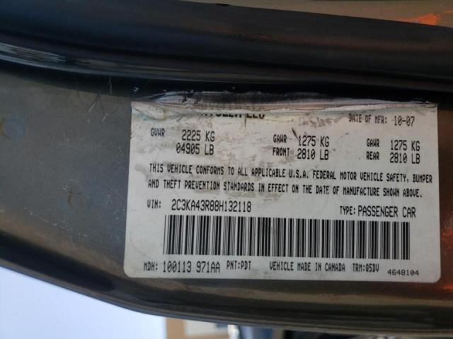 Photo 10 from auction – 2008 CHRYSLER 300 LX with VIN 2C3KA43R88H132118
