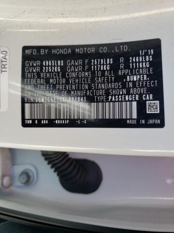 Photo 10 from auction – 2019 HONDA CLARITY with VIN JHMZC5F11KC001041