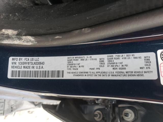 Photo 10 from auction – 2020 RAM 1500 BIG H with VIN 1C6SRFBT3LN330643