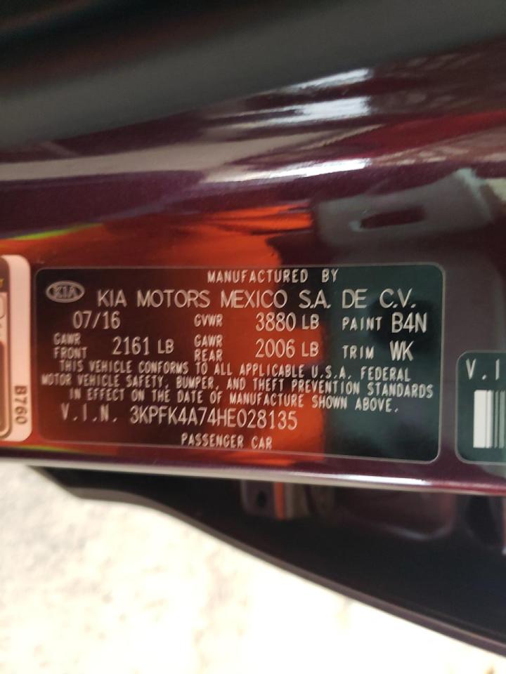 Photo 10 from auction – 2017 KIA FORTE LX with VIN 3KPFK4A74HE028135