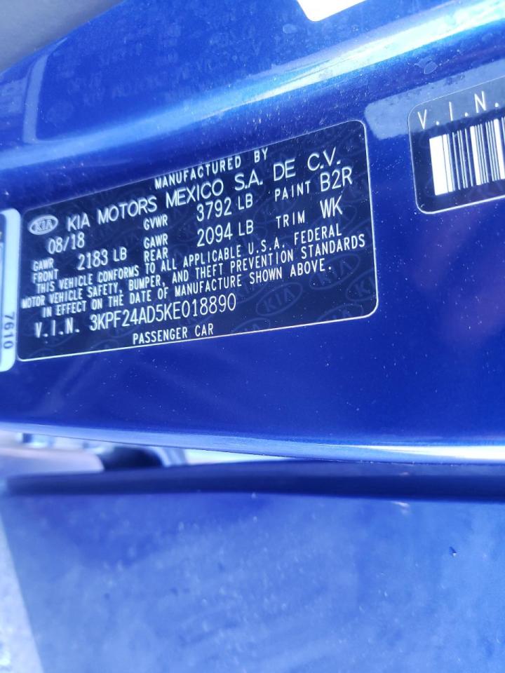 Photo 10 from auction – 2019 KIA FORTE with VIN 3KPF24AD5KE018890