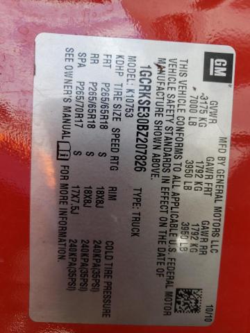 Photo 10 from auction – 2011 CHEVROLET SILVERADO with VIN 1GCRKSE30BZ207826