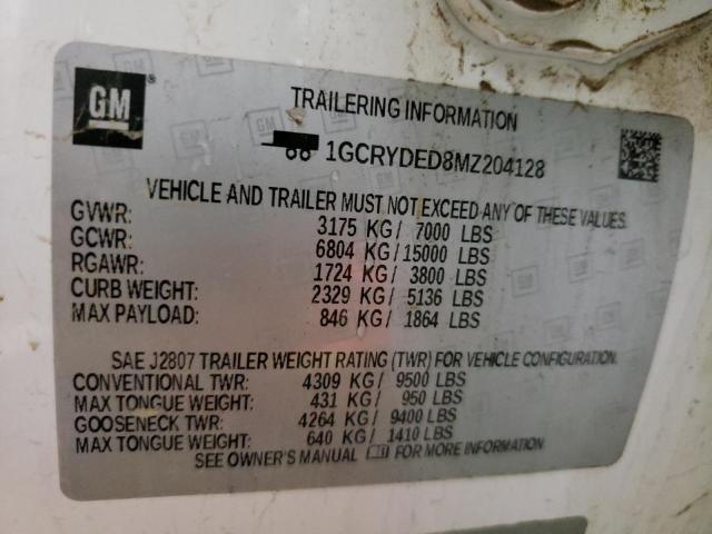 Photo 10 from auction – 2021 CHEVROLET SILVERADO with VIN 1GCRYDED8MZ204128
