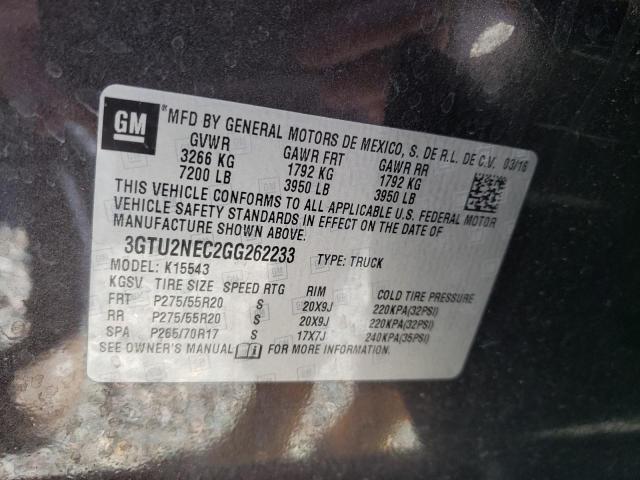Photo 10 from auction – 2016 GMC SIERRA K15 with VIN 3GTU2NEC2GG262233