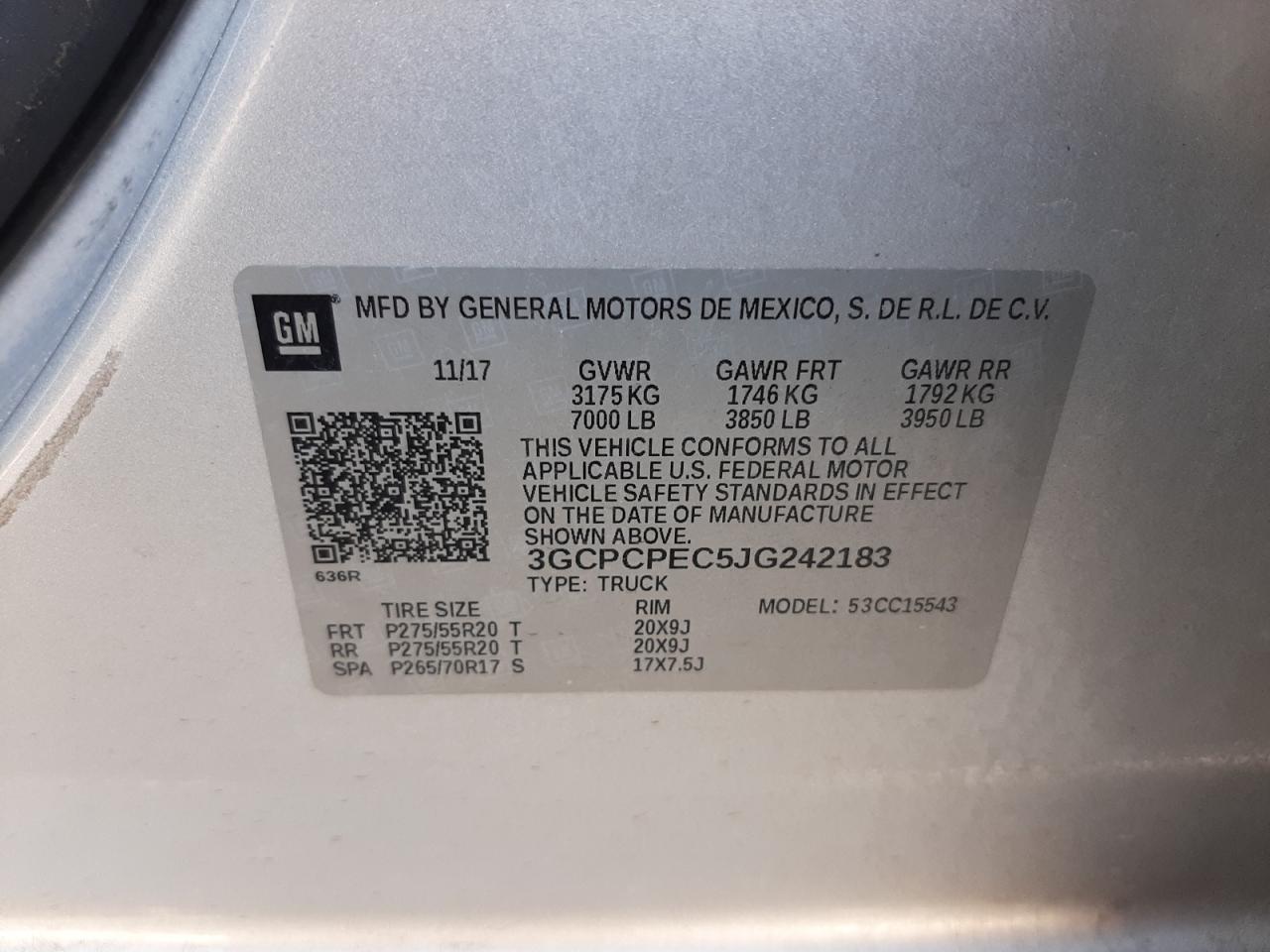 Photo 10 from auction – 2018 CHEVROLET SILVRDO LT with VIN 3GCPCPEC5JG242183