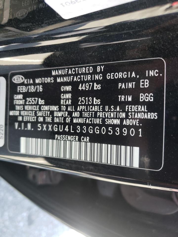 Photo 10 from auction – 2016 KIA OPTIMA EX with VIN 5XXGU4L33GG053901