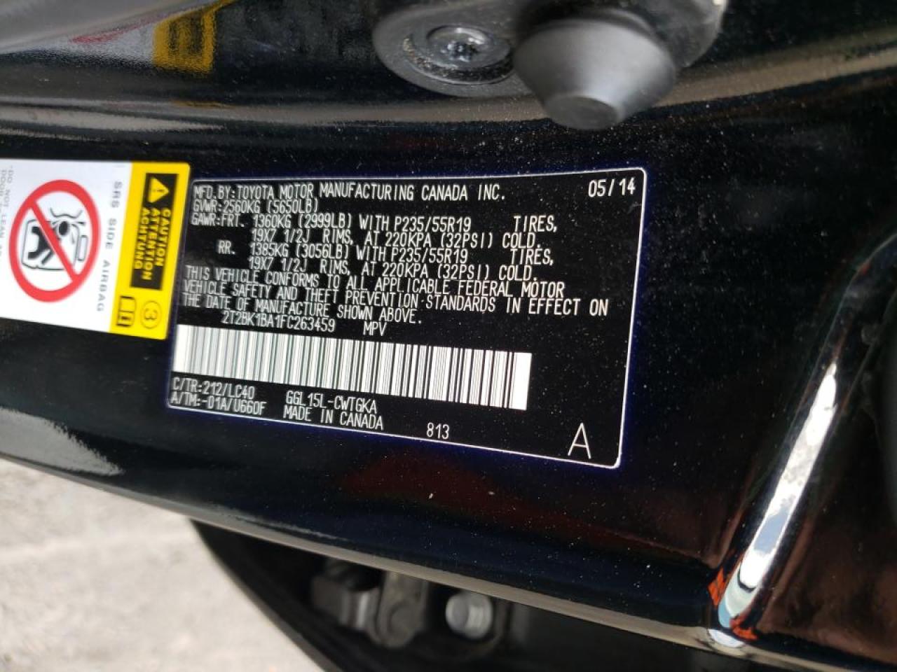 Photo 10 from auction – 2015 LEXUS RX 350 BAS with VIN 2T2BK1BA1FC263459