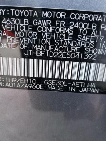 LEXUS IS 250 2014 with VIN JTHBF1D22E5041392 - Photo from auction