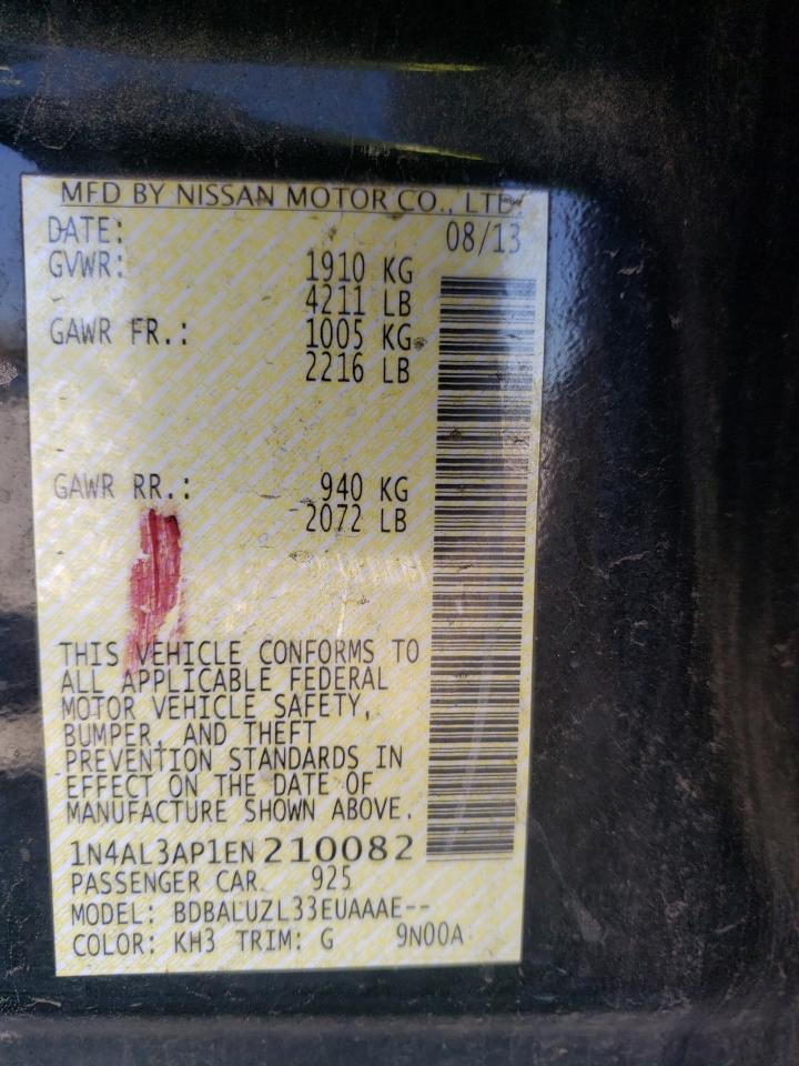 Photo 10 from auction – 2014 NISSAN ALTIMA 2.5 with VIN 1N4AL3AP1EN210082