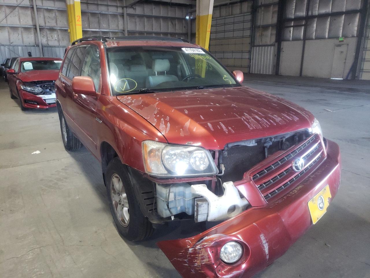 TOYOTA HIGHLANDER 2001 with VIN JTEHF21A810012205 - Photo from auction