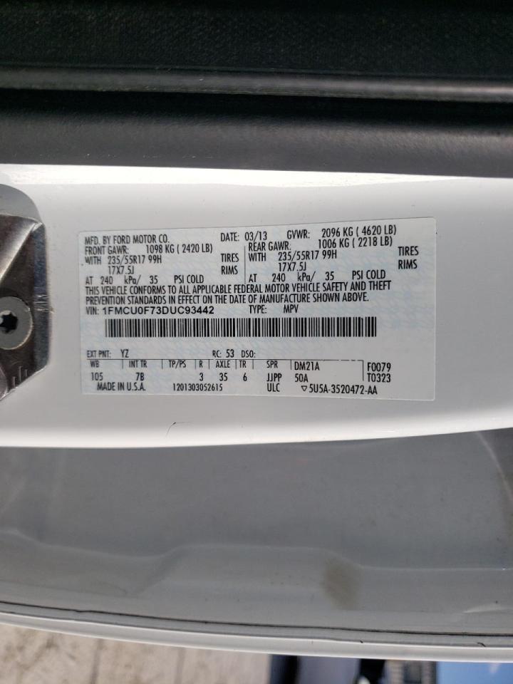 Photo 10 from auction – 2013 FORD ESCAPE S with VIN 1FMCU0F73DUC93442