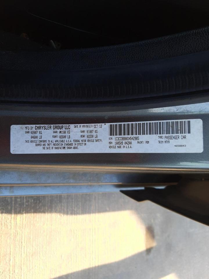 Zdjęcie 10 z aukcji – 2013 CHRYSLER 200 TOURIN z VIN 1C3CCBBB0DN542985