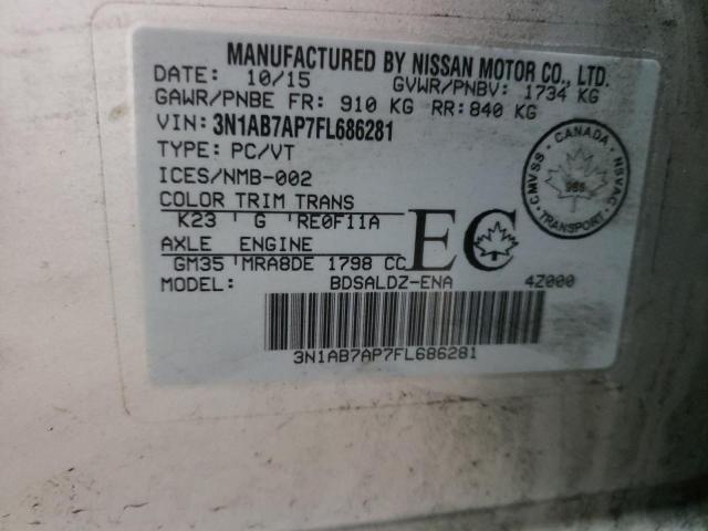 Photo 10 from auction – 2015 NISSAN SENTRA S with VIN 3N1AB7AP7FL686281