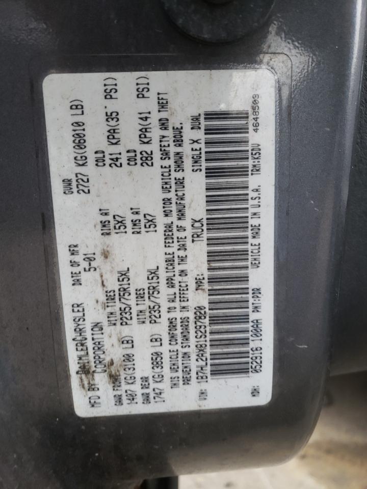 Photo 10 from auction – 2001 DODGE DAKOTA QUA with VIN 1B7HL2AX81S297820