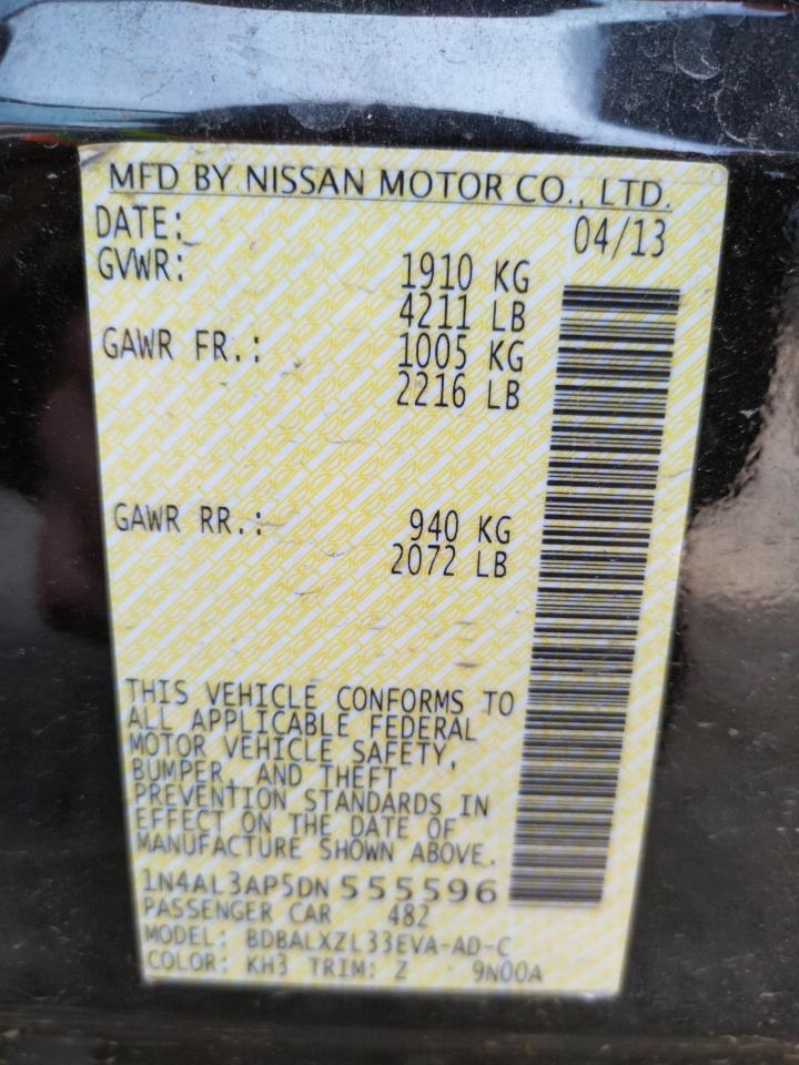 Photo 10 from auction – 2013 NISSAN ALTIMA 2.5 with VIN 1N4AL3AP5DN555596