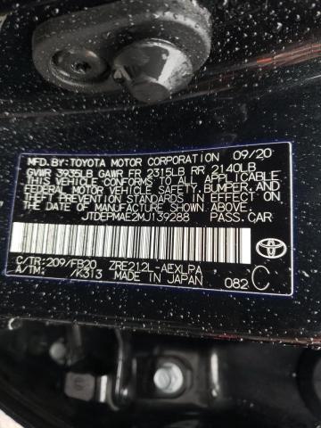 Photo 10 from auction – 2021 TOYOTA COROLLA LE with VIN JTDEPMAE2MJ139288