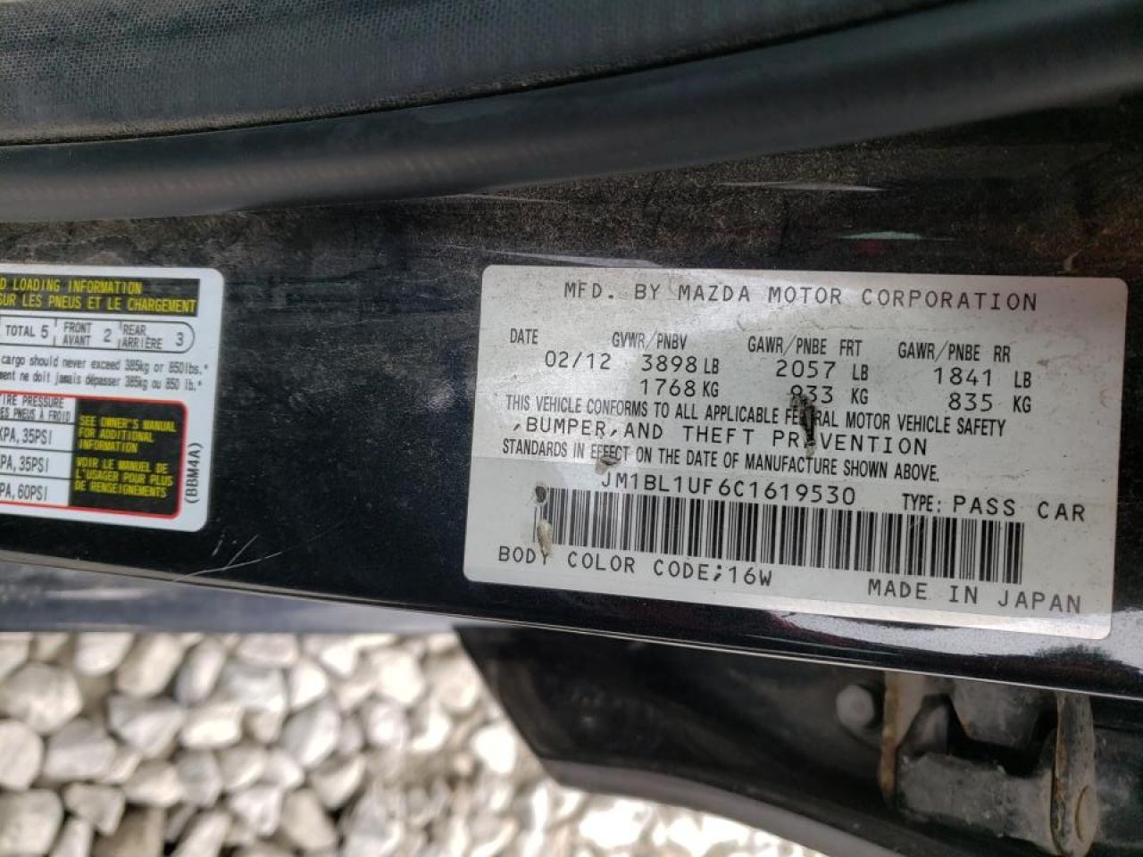 Photo 10 from auction – 2012 MAZDA 3 I with VIN JM1BL1UF6C1619530