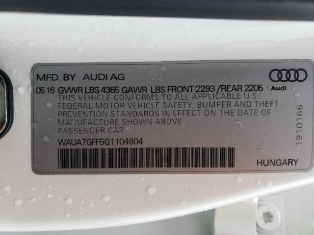 Photo 10 from auction – 2016 AUDI A3 PREMIUM with VIN WAUA7GFF5G1104604