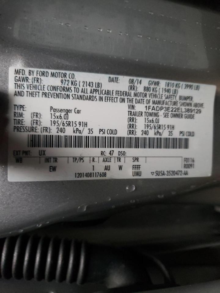 Photo 10 from auction – 2014 FORD FOCUS S with VIN 1FADP3E22EL389129