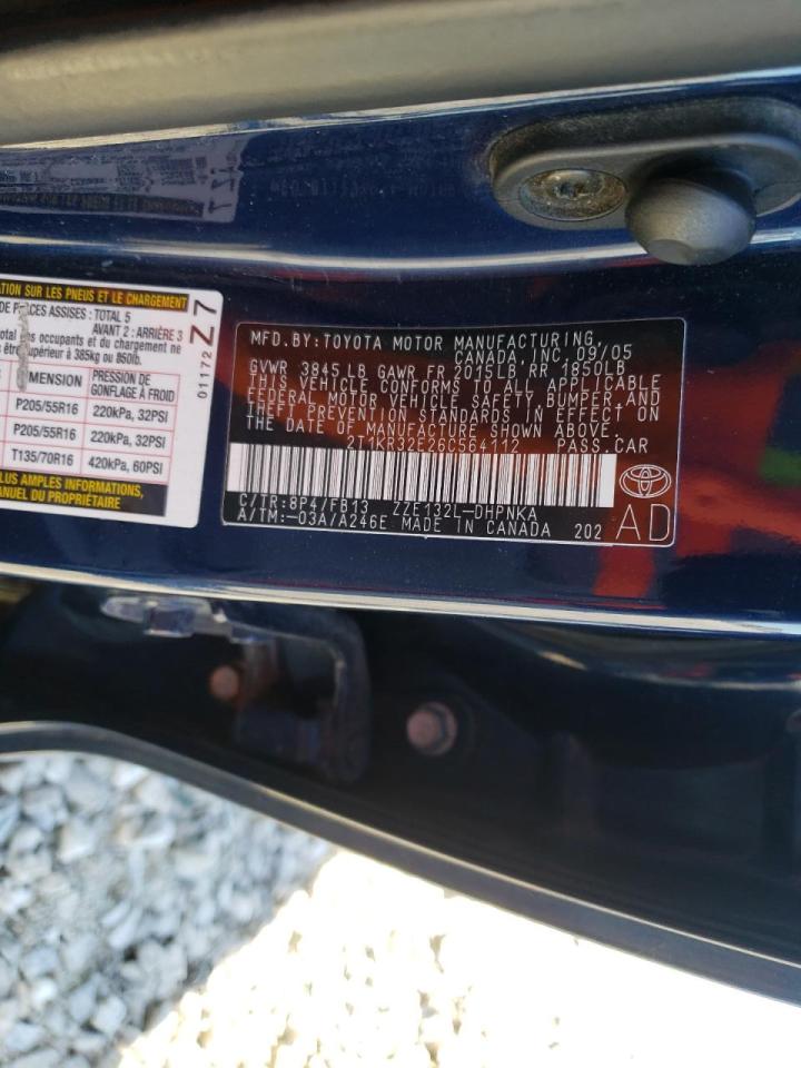 Photo 10 from auction – 2006 TOYOTA COROLLA MA with VIN 2T1KR32E26C564112