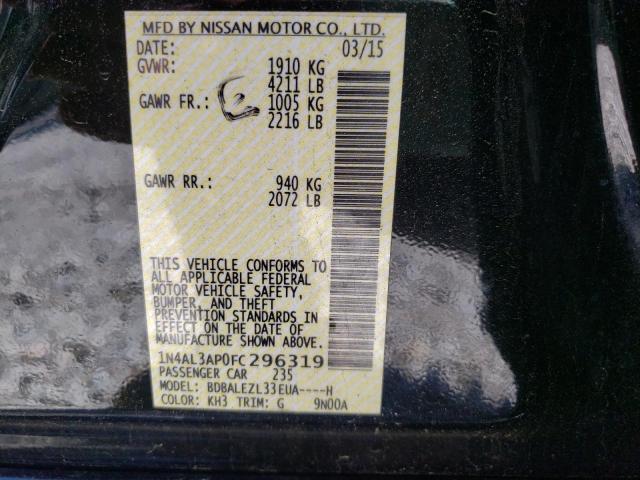 Photo 10 from auction – 2015 NISSAN ALTIMA 2.5 with VIN 1N4AL3AP0FC296319