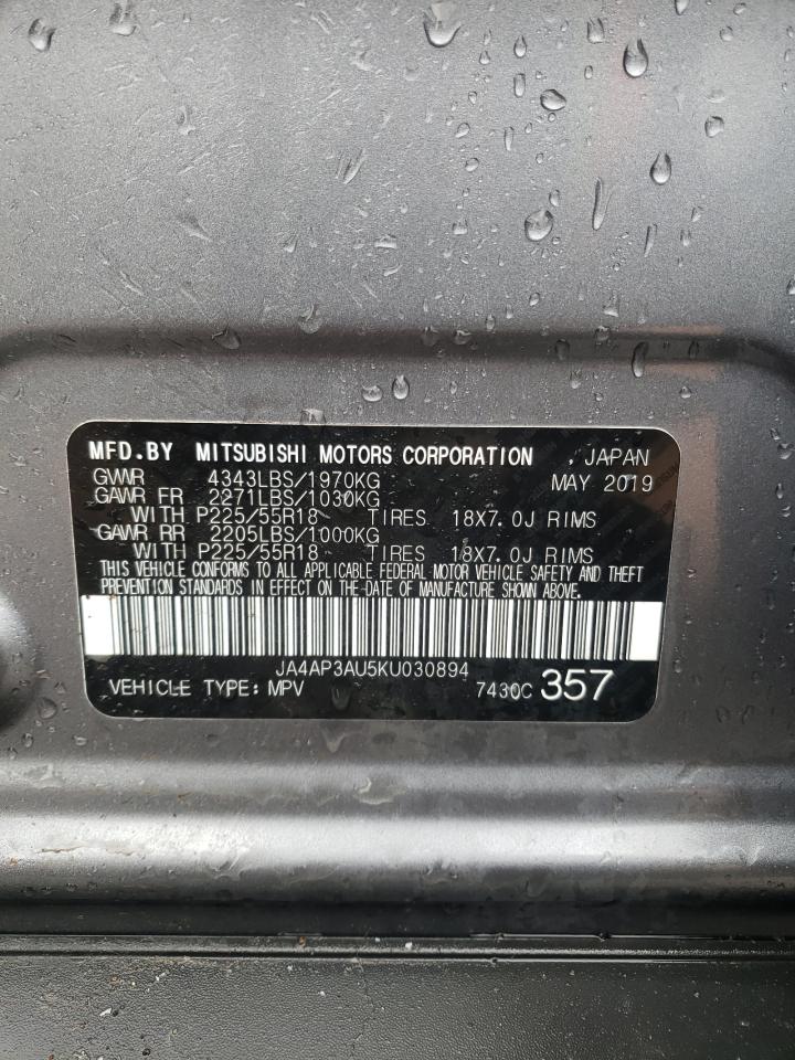 Photo 10 from auction – 2019 MITSUBISHI OUTLANDER with VIN JA4AP3AU5KU030894