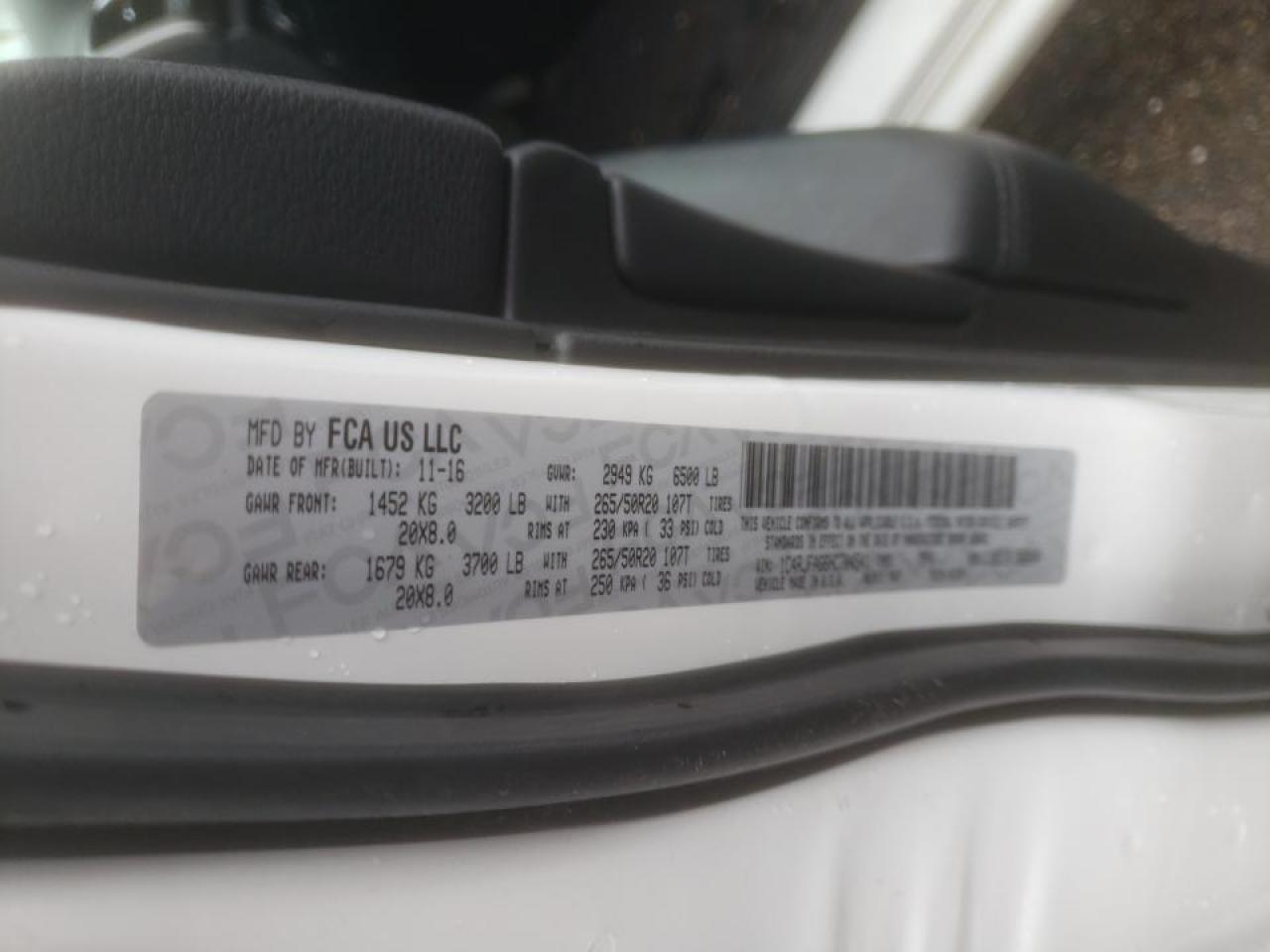 Photo 10 from auction – 2017 JEEP GRAND CHER with VIN 1C4RJFAG6HC704541