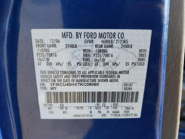 Foto 10 de la subasta – 2007 FORD ESCAPE HEV con VIN 1FMCU49HX7KC08060