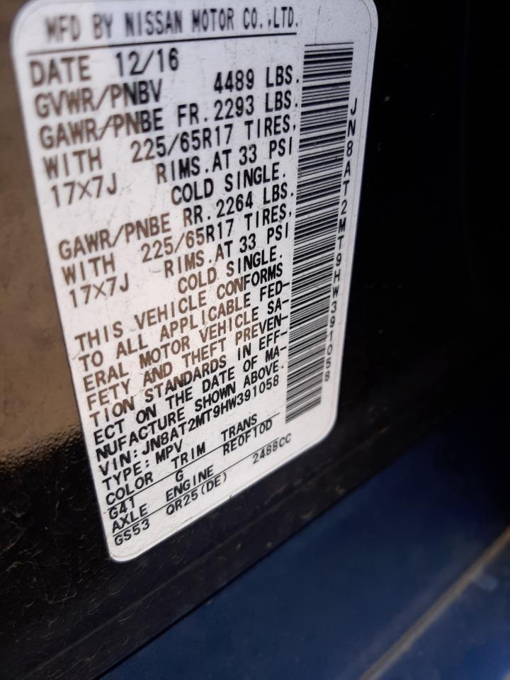 Photo 10 from auction – 2017 NISSAN ROGUE S with VIN JN8AT2MT9HW391058