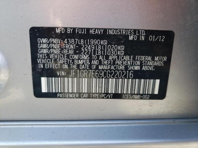 Photo 10 from auction – 2012 SUBARU IMPREZA WR with VIN JF1GR7E69CG220216