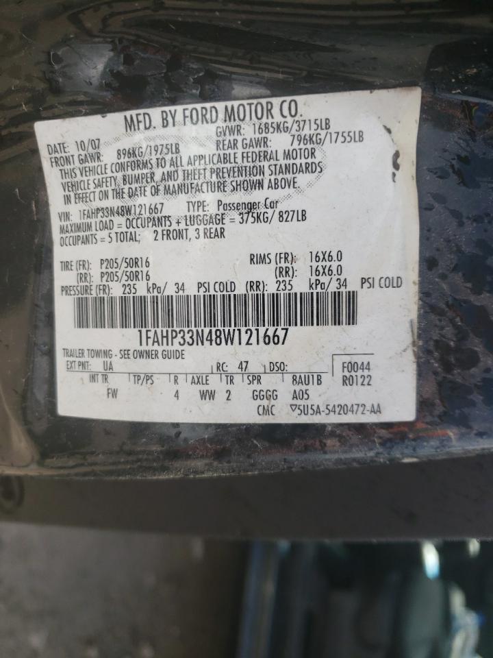 Photo 10 from auction – 2008 FORD FOCUS SE with VIN 1FAHP33N48W121667