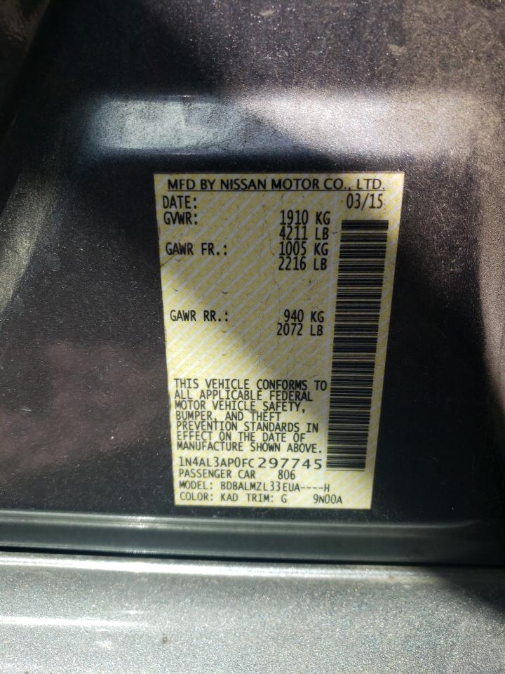 Photo 10 from auction – 2015 NISSAN ALTIMA 2.5 with VIN 1N4AL3AP0FC297745