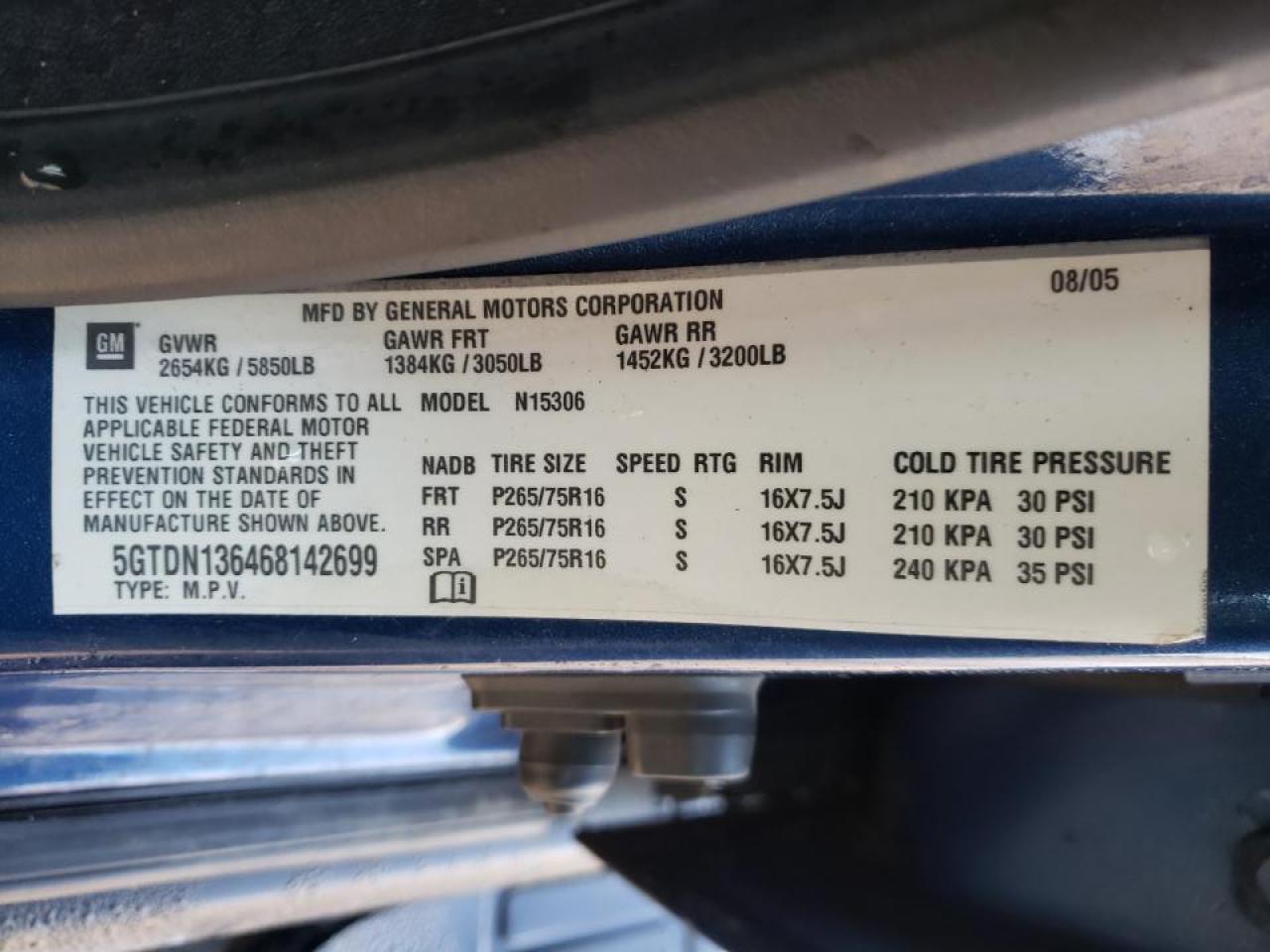 Photo 10 from auction – 2006 HUMMER H3 with VIN 5GTDN136468142699