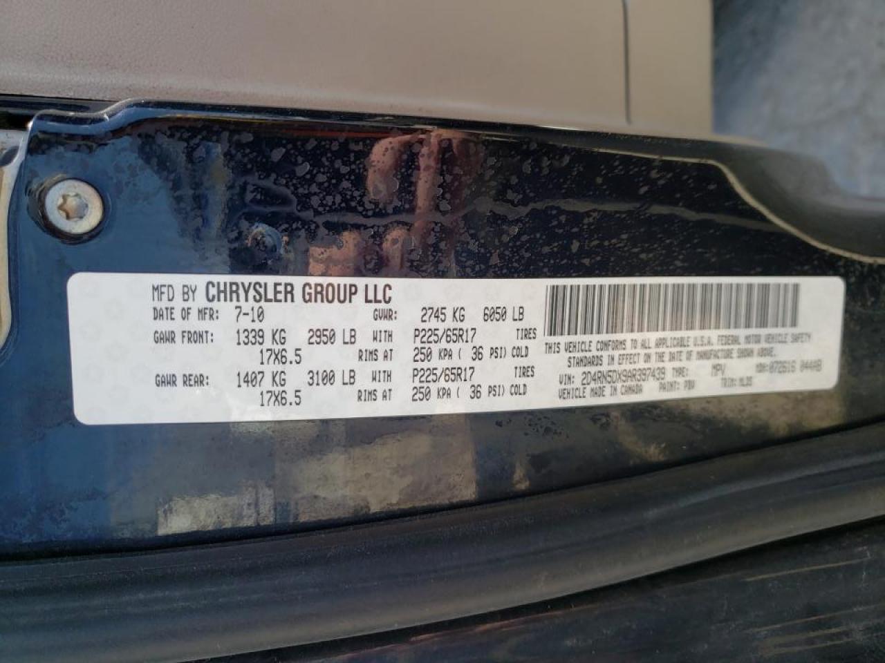Photo 10 from auction – 2010 DODGE GRAND CARA with VIN 2D4RN5DX9AR397439
