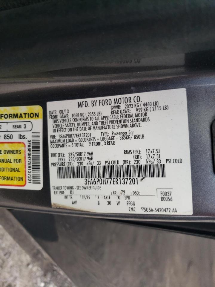 Photo 10 from auction – 2014 FORD FUSION SE with VIN 3FA6P0H77ER137201