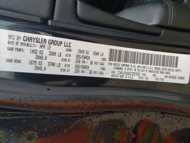 Photo 10 from auction – 2012 JEEP GRAND CHER with VIN 1C4RJFAG6CC297555