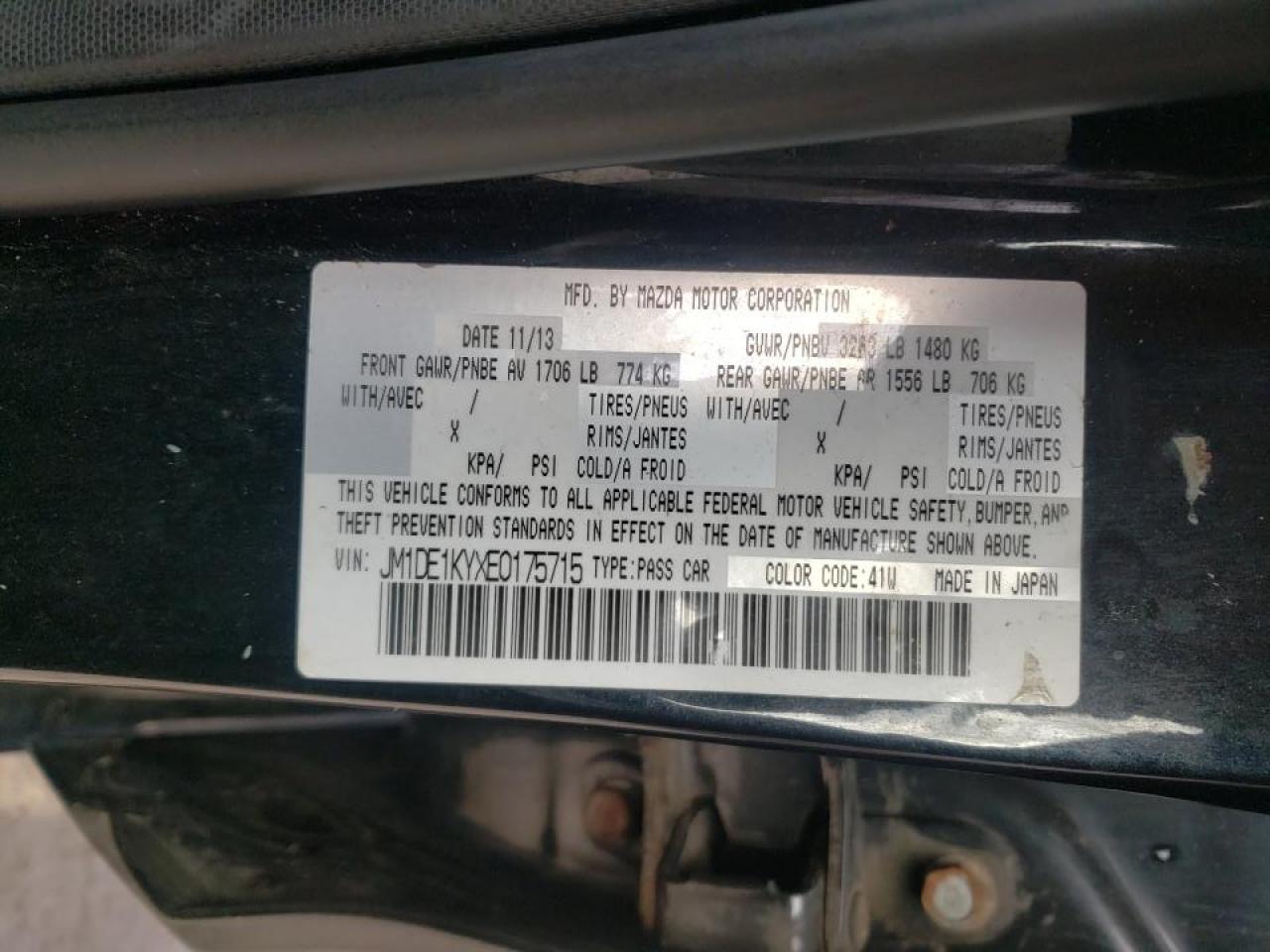 Foto 10 de la subasta – 2014 MAZDA MAZDA2 SPO con VIN JM1DE1KYXE0175715