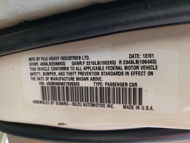 Photo 10 from auction – 2002 SUBARU LEGACY OUT with VIN 4S3BH665827635520