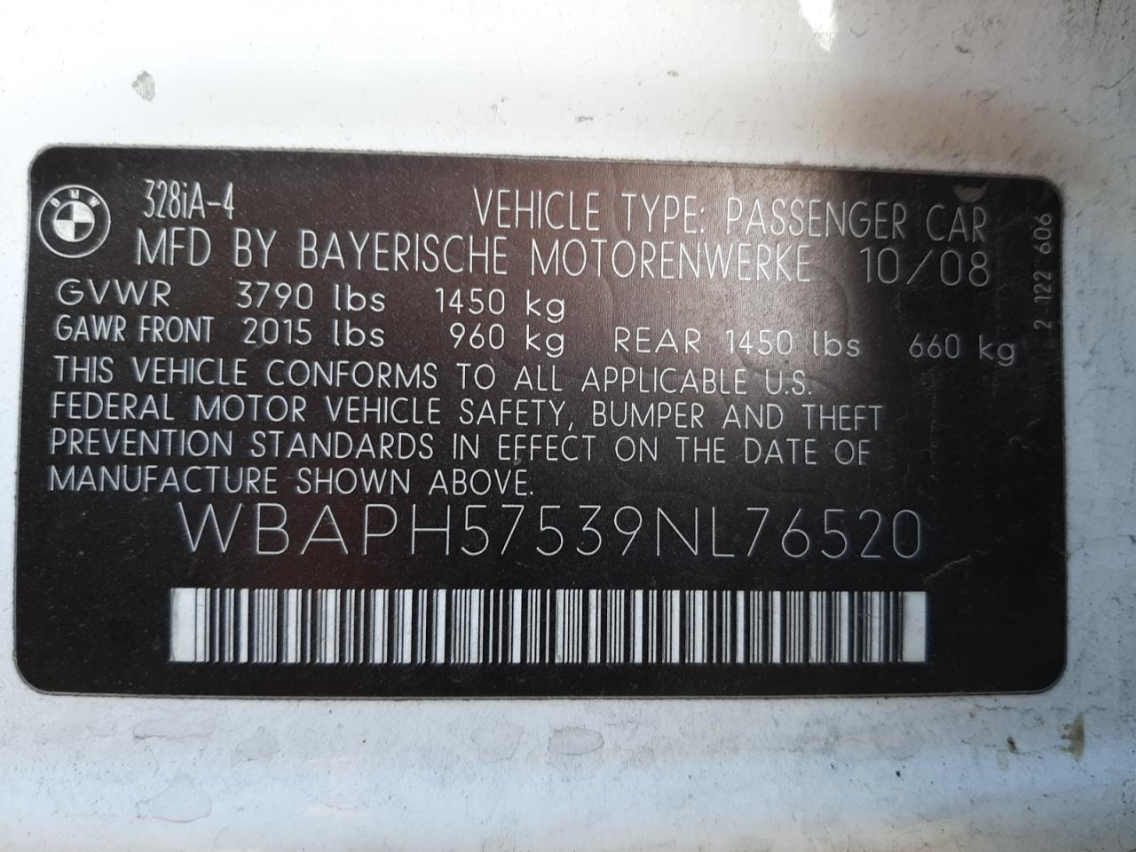 Photo 10 from auction – 2009 BMW 328 I SULE with VIN WBAPH57539NL76520