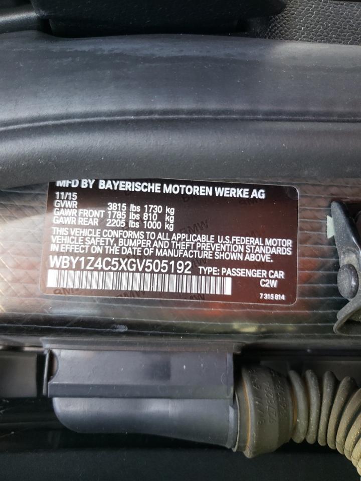 Photo 10 from auction – 2016 BMW I3 REX with VIN WBY1Z4C5XGV505192