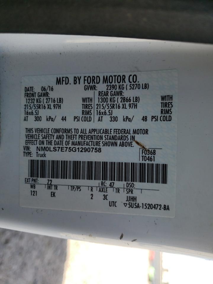 Photo 10 from auction – 2016 FORD TRANSIT CO with VIN NM0LS7E75G1290758