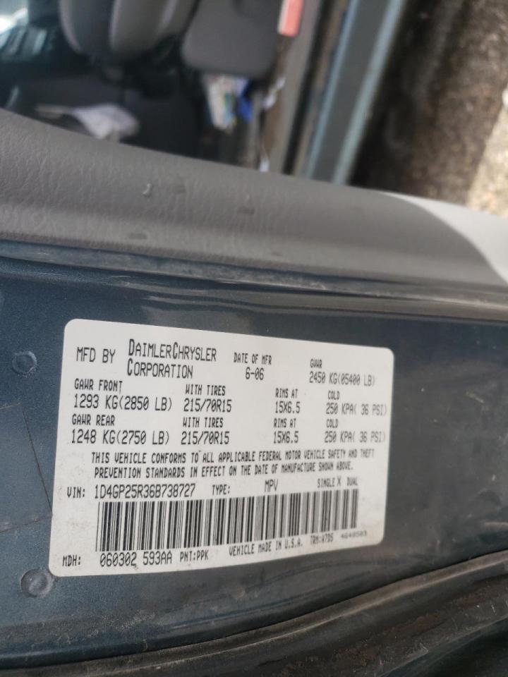 Zdjęcie 10 z aukcji – 2006 DODGE CARAVAN SE z VIN 1D4GP25R36B738727