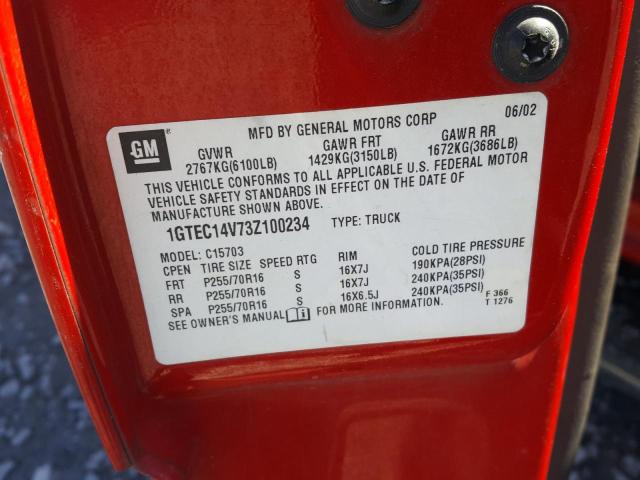 Photo 10 from auction – 2003 GMC NEW SIERRA with VIN 1GTEC14V73Z100234