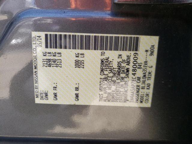 Photo 10 from auction – 2014 NISSAN MAXIMA S with VIN 1N4AA5AP7EC480009