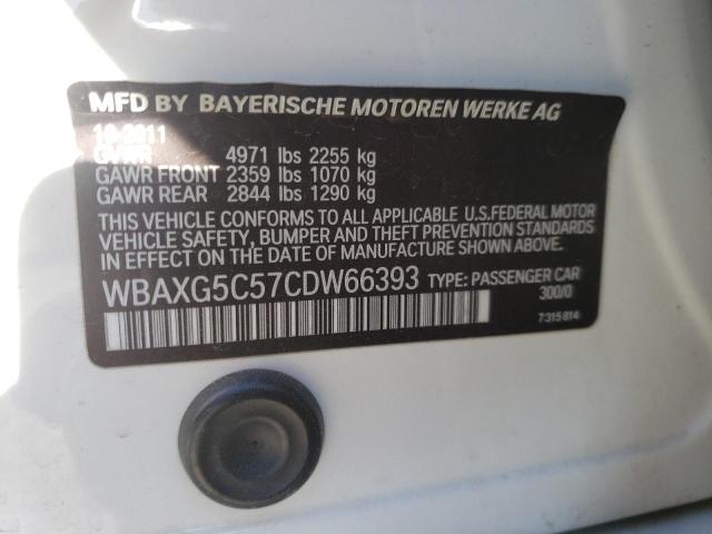 Photo 10 from auction – 2012 BMW 528 I with VIN WBAXG5C57CDW66393