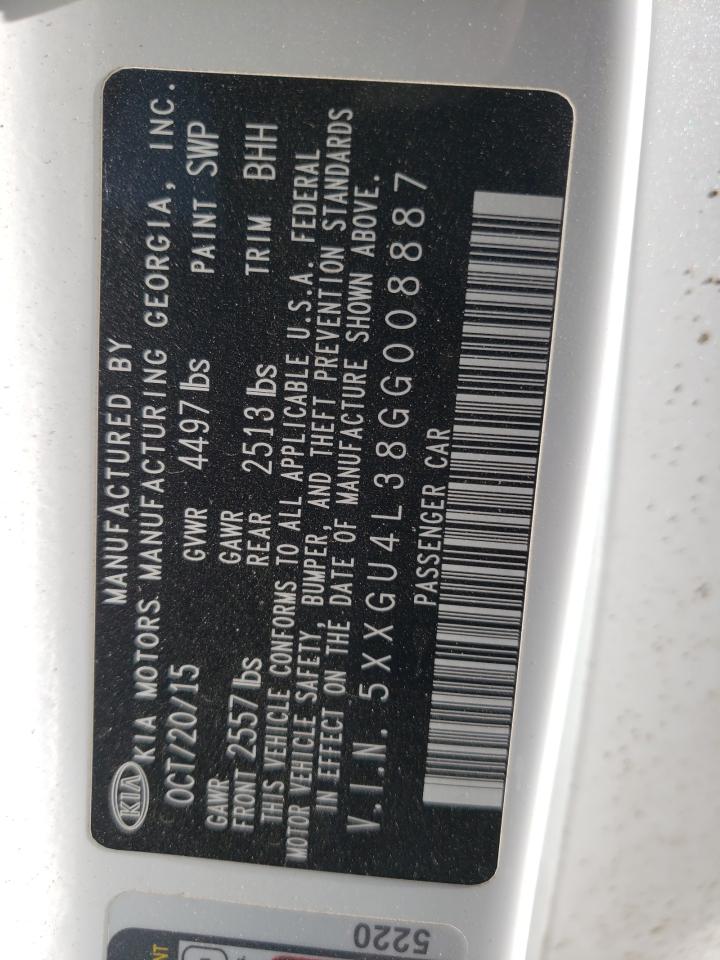 Photo 10 from auction – 2016 KIA OPTIMA EX with VIN 5XXGU4L38GG008887