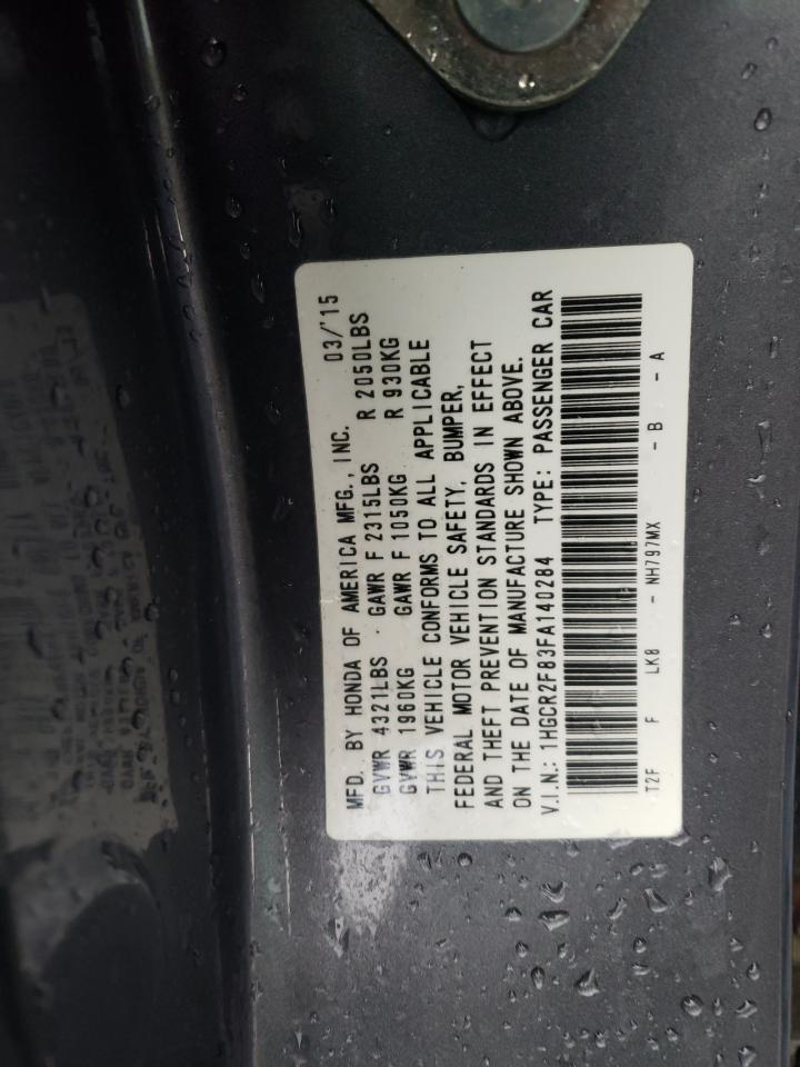 Photo 10 from auction – 2015 HONDA ACCORD EXL with VIN 1HGCR2F83FA140284